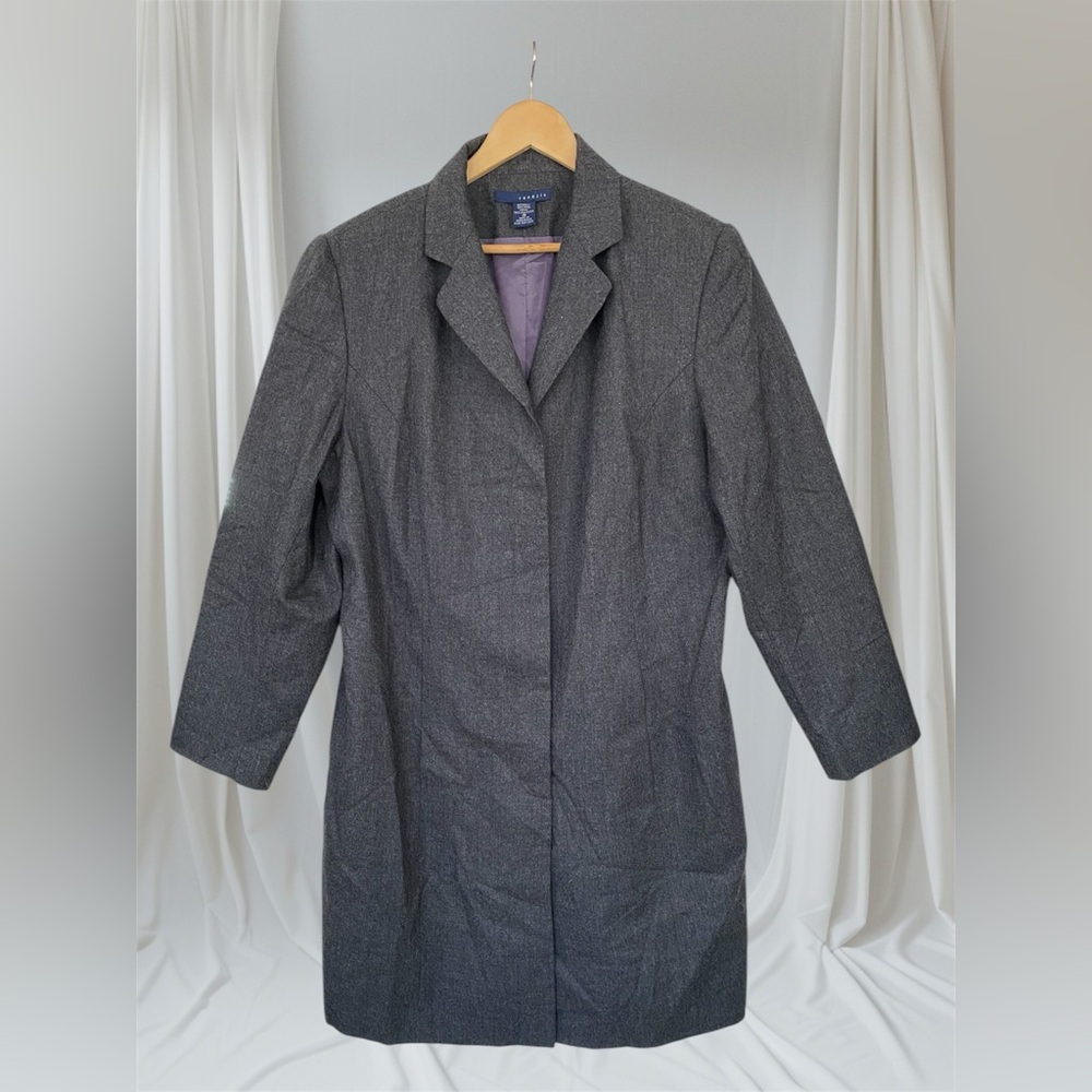 Venezia Charcoal Gray Wool Women's Coat 18